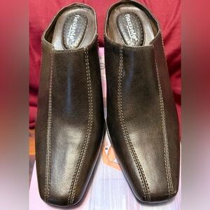 Mavi Dark Brown Leather Heels